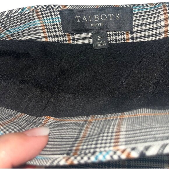 Talbots Petite Plaid Pencil Skirt Side Button Sz  2P Fully Lined Scholar Classic - Picture 6 of 9